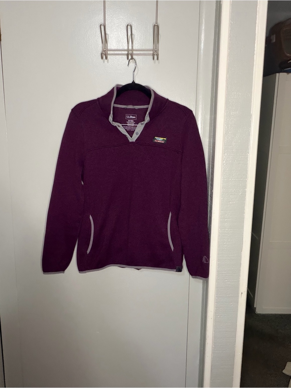L.L. Bean Women's Plum Quarter-Zip Fleece Pullover